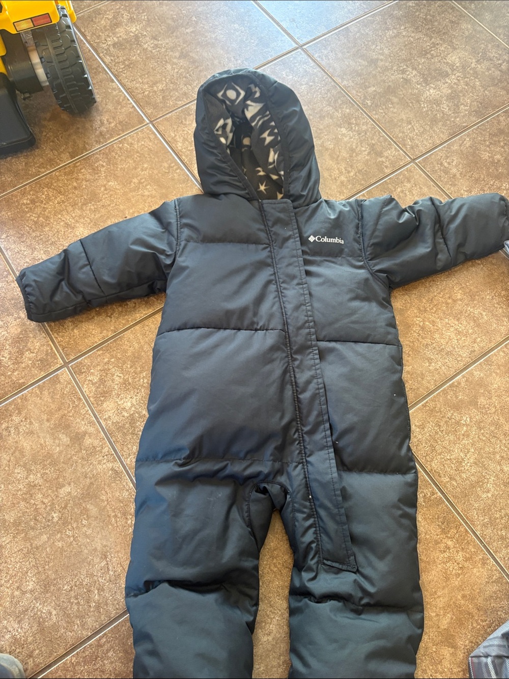 Columbia Black Kids Insulated One-Piece Snowsuit with Hood